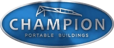 champion-portable-buildings-blue-metal-logo